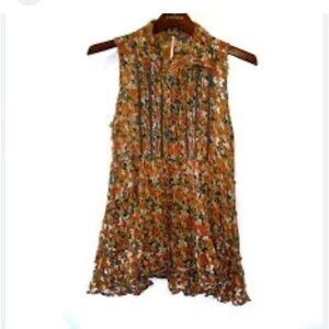Free People Top Boho Floral Tunic Tank